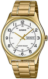 Casio Classic Biały/Stal w odcieniu złota Ø38 mm MTP-V006G-7BUDF