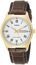 Casio Biały/Skóra Ø38 mm MTP-V006GL-7BUDF