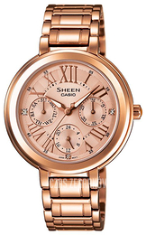 Casio Sheen Różowe złoto/Stal w kolorze różowego złota Ø34 mm SHE-3034PG-9AUER