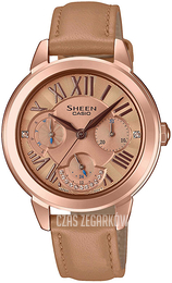 Casio Sheen Różowe złoto/Skóra Ø34 mm SHE-3059PGL-5AUER