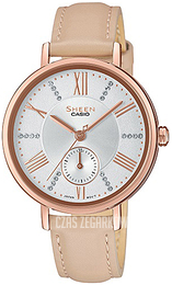 Casio Sheen Srebrny/Skóra Ø34 mm SHE-3066PGL-7BUEF