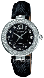 Casio Sheen Czarny/Skóra Ø35.5 mm SHE-4514L-1AUER