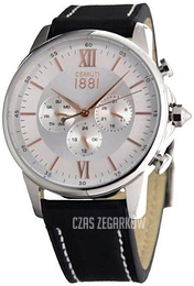 Cerruti 1881 Srebrny/Skóra Ø43 mm CRA081A212G-I