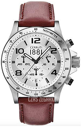Cerruti 1881 Srebrny/Skóra Ø42 mm CRA101A213G