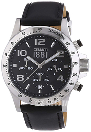 Cerruti 1881 Czarny/Skóra Ø42 mm CRA101A222G