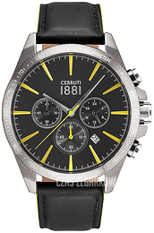 Cerruti 1881 Czarny/Skóra Ø44 mm CRA126SU02BK