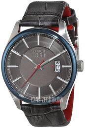 Cerruti 1881 Szary/Skóra Ø42 mm CRA127STBL61GY
