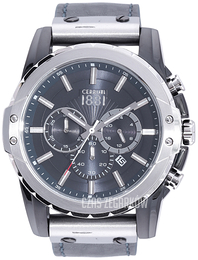Cerruti 1881 Szary/Skóra Ø47 mm CRA130SBS03BL