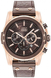 Cerruti 1881 Brązowy/Skóra Ø47 mm CRA130SRBZ12BR