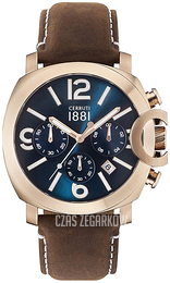 Cerruti 1881 Niebieski/Skóra Ø44 mm CRA181SR03BR