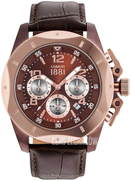 Cerruti 1881 Brązowy/Skóra Ø50 mm CRA182SBRK12DB