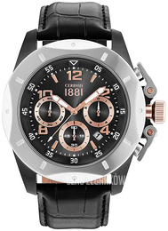 Cerruti 1881 Czarny/Skóra Ø50 mm CRA182SBS02BK