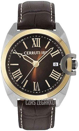 Cerruti 1881 Brązowy/Skóra Ø44 mm CRA183STG12BR