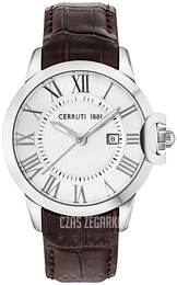 Cerruti 1881 Biały/Skóra Ø44 mm CRA187SN04BR
