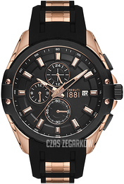Cerruti 1881 Czarny/Stal w kolorze różowego złota Ø47 mm CRA23601