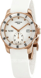 Certina DS First Lady Biały/Guma Ø35 mm C014.235.37.011.00