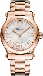 Chopard Happy Sport Biały/18 karatowe różowe złoto Ø36 mm 274808-5002