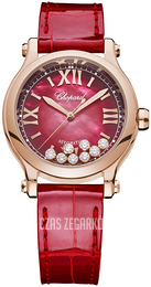 Chopard Happy Sport Czerwony/Skóra Ø33 mm 275378-5005