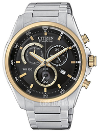 Citizen Chrono Czarny/Stal Ø45 mm AT2134-58E