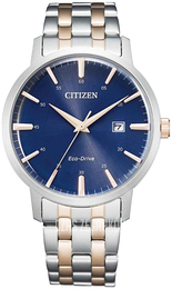 Citizen Eco Drive 180 Niebieski/Stal w kolorze różowego złota Ø40 mm BM7466-81L