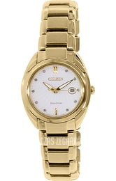 Citizen Eco Drive 180 Biały/Stal w odcieniu złota Ø30 mm EM0313-54A