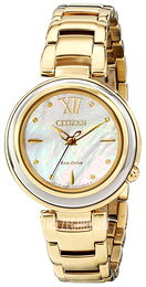 Citizen Biały/Stal w odcieniu złota Ø30 mm EM0334-54D