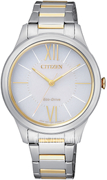 Citizen Biały/Stal w odcieniu złota Ø34 mm EM0414-57A