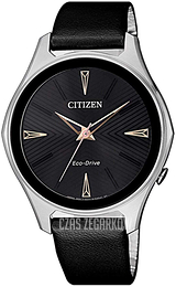 Citizen Elegance Czarny/Skóra Ø36.9 mm EM0599-17E