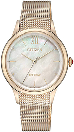 Citizen Biały/Stal w kolorze różowego złota Ø32 mm EM0813-86Y