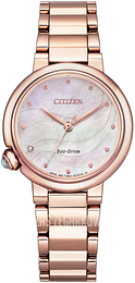 Citizen Elegance Różowy/Stal w kolorze różowego złota Ø30 mm EM0912-84Y