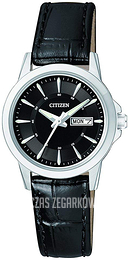 Citizen Elegance Czarny/Skóra Ø28 mm EQ0601-03EE