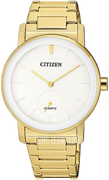 Citizen Dress Biały/Stal w odcieniu złota Ø34 mm EQ9062-58A