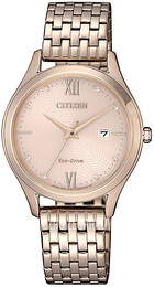 Citizen Eco Drive 180 Różowe złoto/Stal w kolorze różowego złota Ø30 mm EW2533-89X