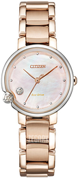 Citizen Diamond Biały/Stal w kolorze różowego złota Ø27 mm EW5588-81Y
