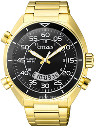 Citizen Multifunction Czarny/Stal w odcieniu złota Ø44 mm JM5472-52E