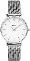 Cluse Minuit Biały/Stal Ø33 mm CL30009