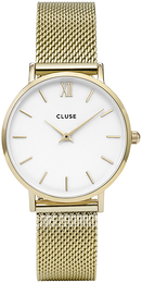 Cluse Minuit Biały/Stal w odcieniu złota Ø33 mm CL30010