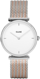 Cluse Triomphe Biały/Stal w kolorze różowego złota Ø33 mm CL61001