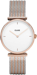 Cluse Triomphe Biały/Stal w kolorze różowego złota Ø33 mm CL61003