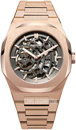 D1 Milano Skeleton Szary/Stal w kolorze różowego złota Ø42 mm SKBJ03