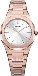 D1 Milano Ultra Thin Srebrny/Stal w kolorze różowego złota Ø38 mm UTBL09