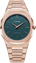 D1 Milano Ultra Thin Zielony/Stal w kolorze różowego złota Ø38 mm UTBU02