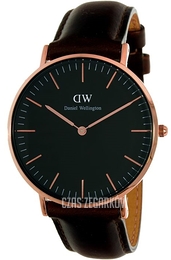 Daniel Wellington Classic Black Bristol Czarny/Skóra Ø36 mm DW00100137