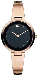 Danish Design Dress Czarny/Stal w kolorze różowego złota Ø33 mm IV68Q1080