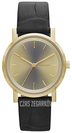 DKNY Dress Żółte złoto/Skóra Ø34 mm NY2244
