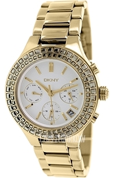 DKNY Crystal Biały/Stal w odcieniu złota Ø38 mm NY2259