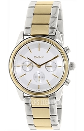 DKNY Crystal Srebrny/Stal w odcieniu złota Ø38 mm NY2333