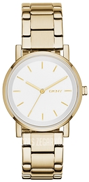 DKNY Soho Biały/Stal w odcieniu złota Ø34 mm NY2343
