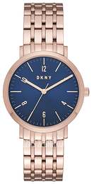DKNY Dress Niebieski/Stal w kolorze różowego złota Ø36 mm NY2611
