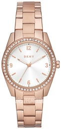 DKNY Nolita Biały/Stal w kolorze różowego złota Ø34 mm NY2902